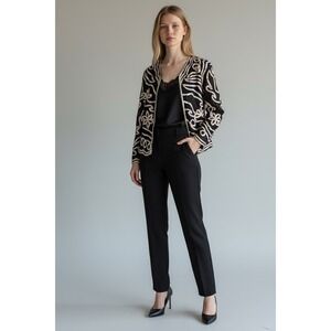 Lace Mesh Jacket Stretch Y2k Black Pink Boho Fairy Embroidered Zip Medium